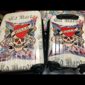 Ed Hardy "Love kills slowly" set hardcase luggage